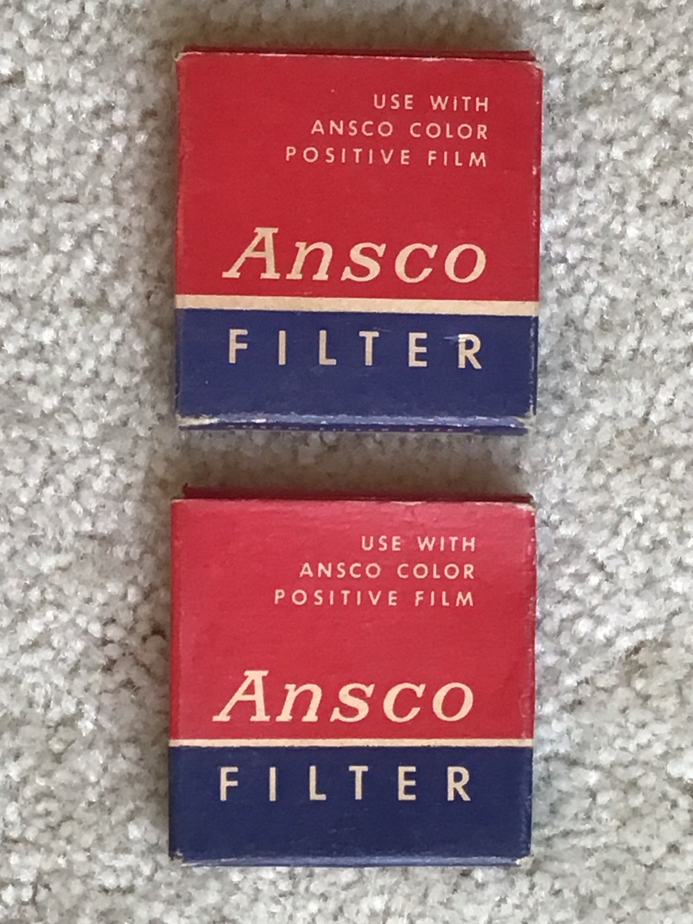 Set of 2 Vintage Ansco Series 6 Filters, Conv. No 11 and UV 16, 1 5/8 in. 41mm